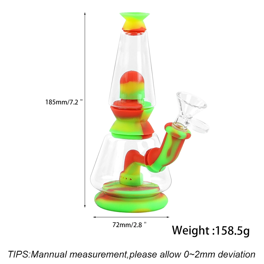 Material Silicone 7′′ Water Pipe Glass Water Pipe