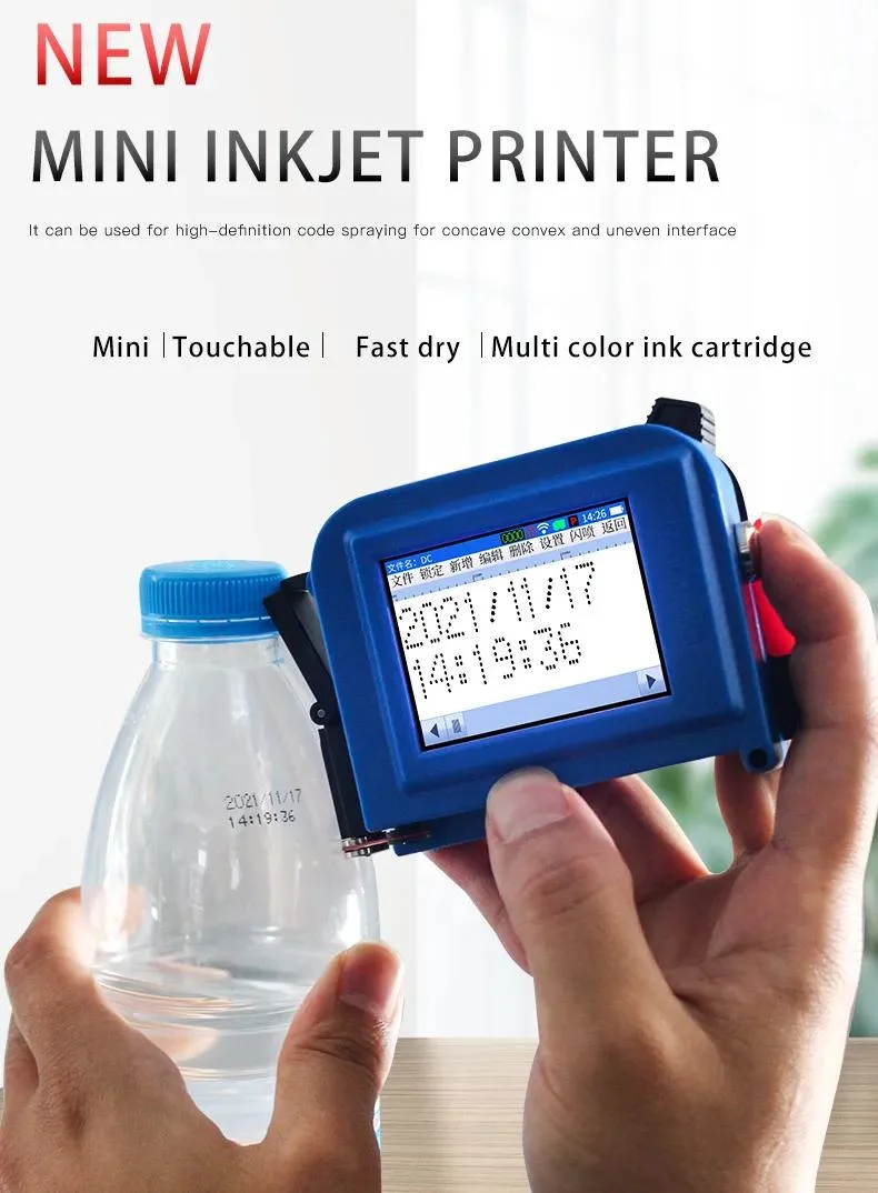 12.7mm Thermal Expiry Date Mini Handheld Inkjet Printer for Egg Plastic Wood